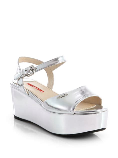 prada wedges silver|prada wedges on sale.